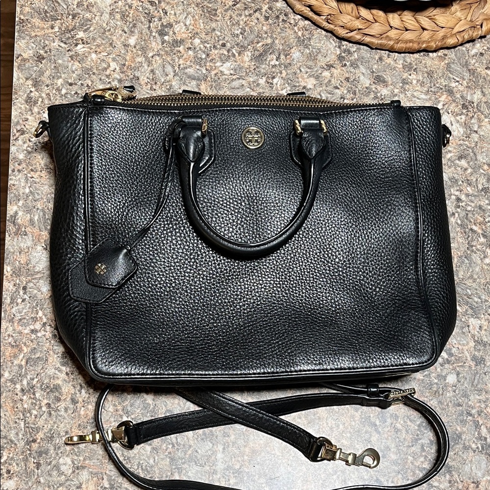 Tory Burch Black Leather Crossbody Satchel